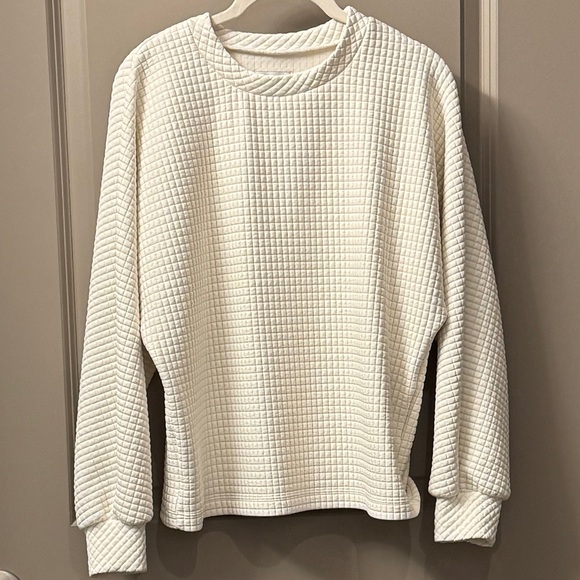 NWOT Dudley Stephens P'town Pullover in Waffle, Cream - Picture 5 of 8